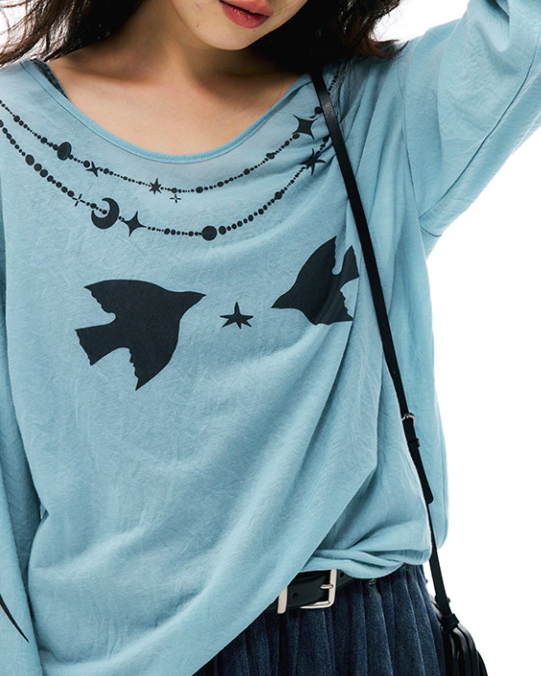 Relaxed Fit Sheer Print T-shirt　LT025