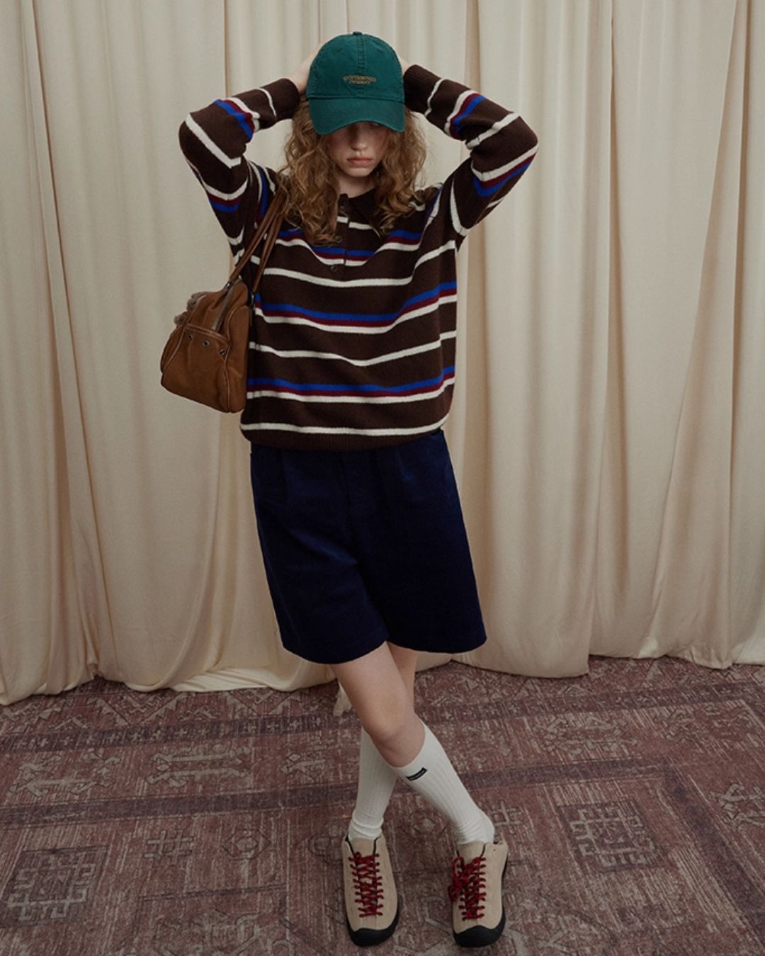 Contrast Border Polo Collar Knit　KN045