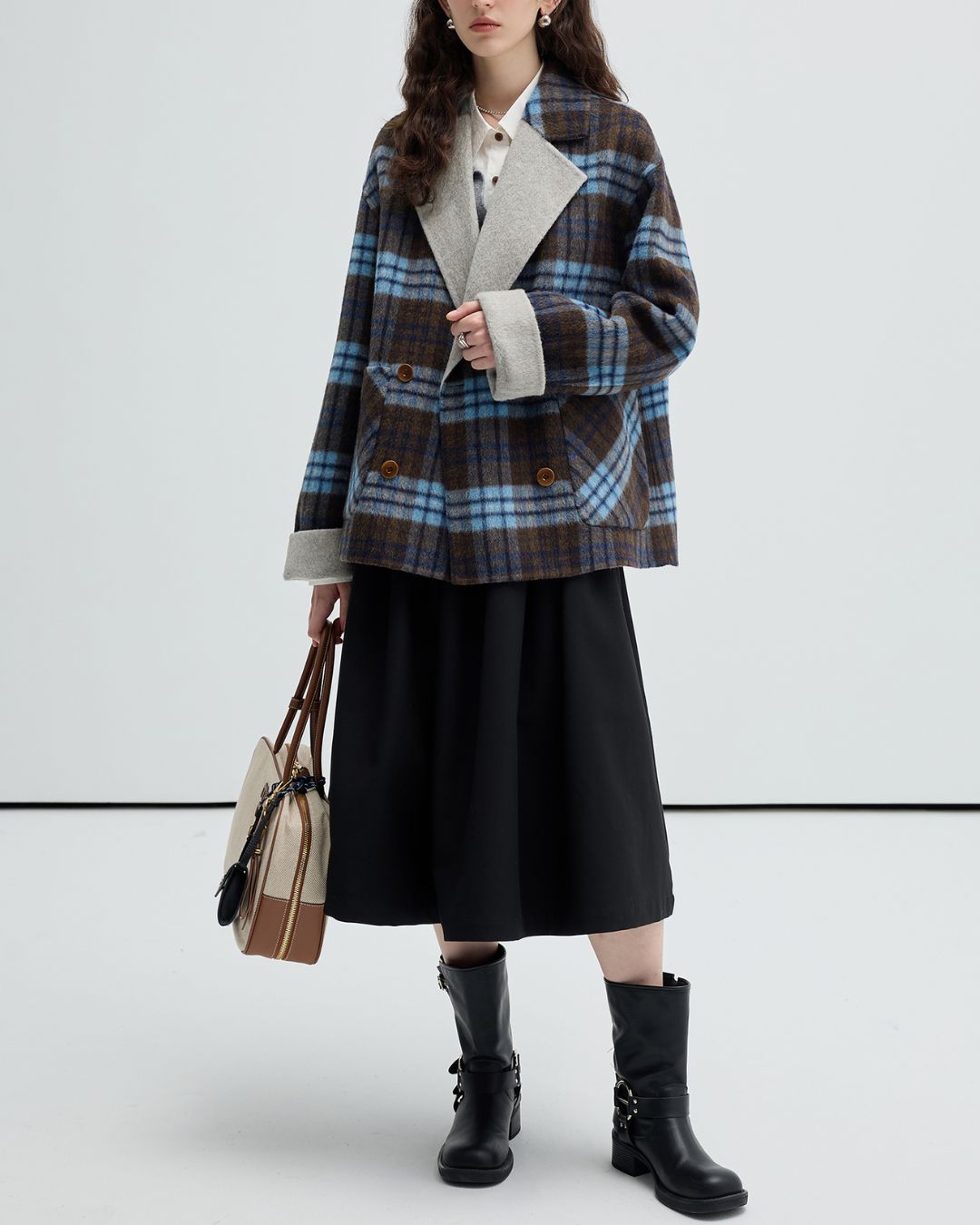 Reversible Check Short Coat　CT011