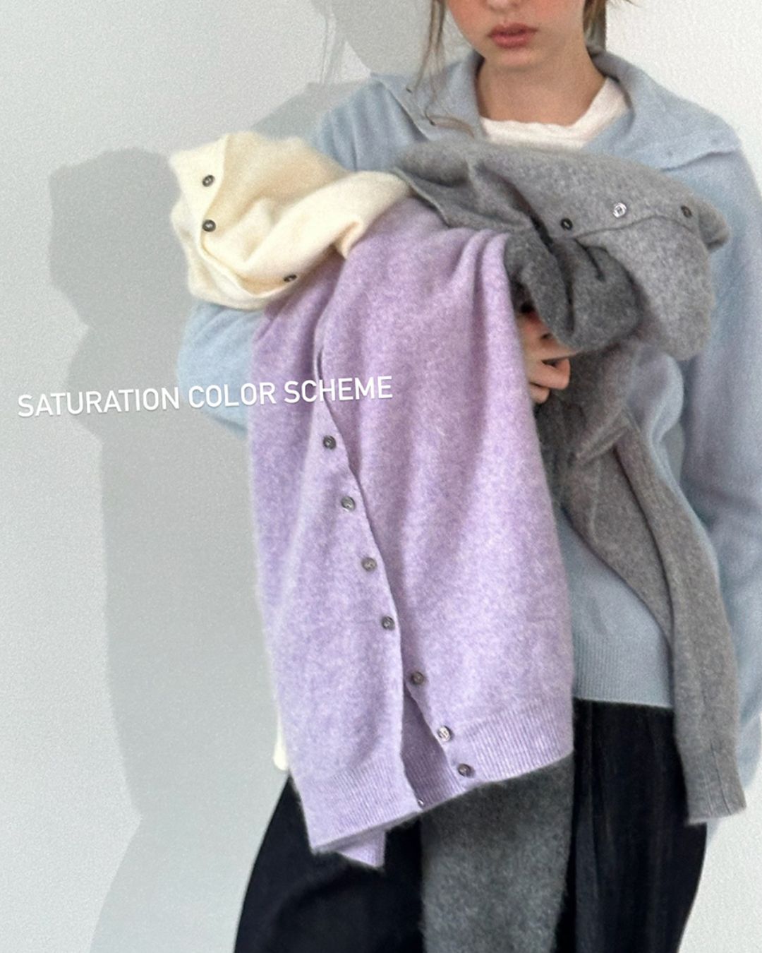 Wool Cashmere Knit Cardigan　KN038