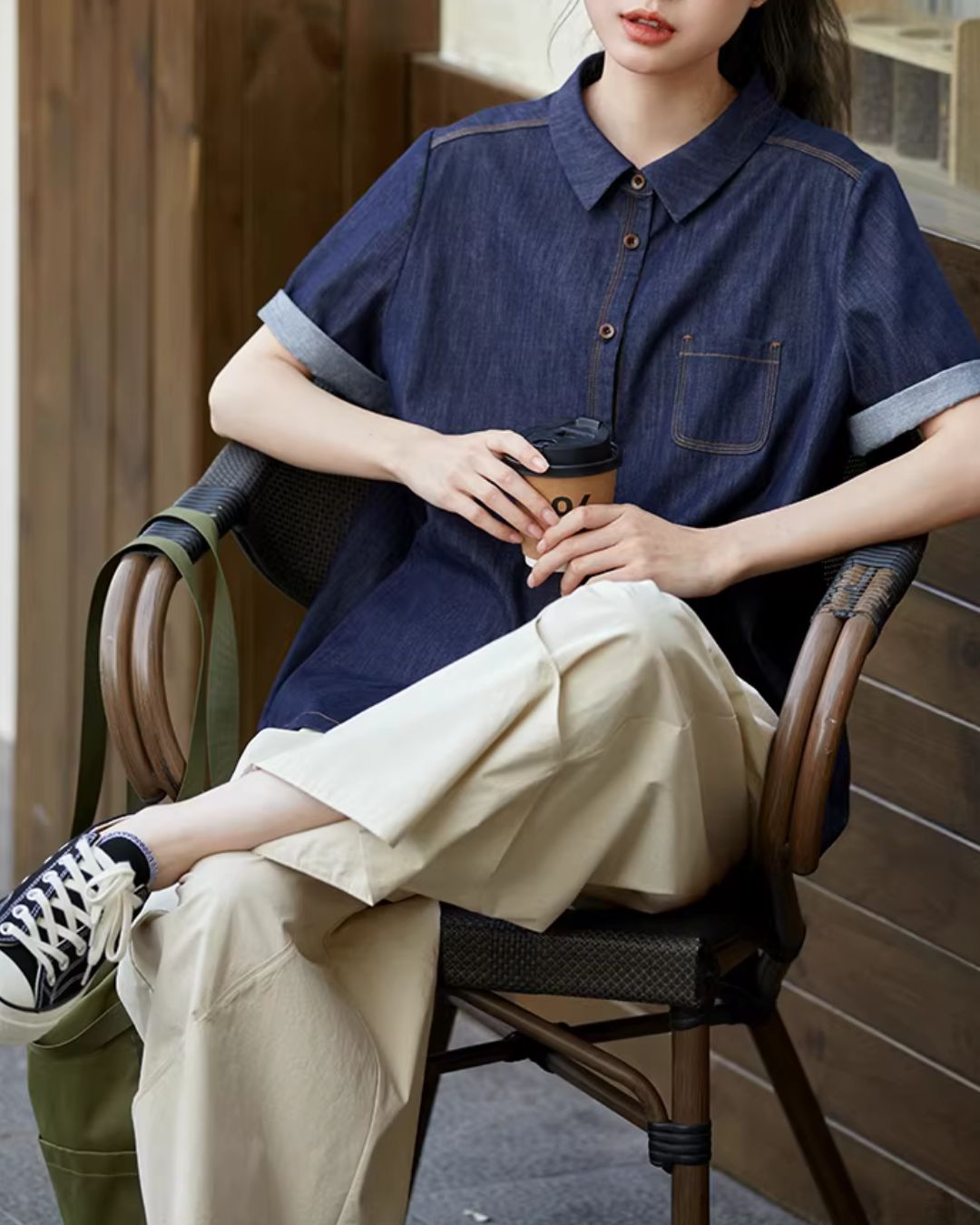 Breathable Cropped Wide Pants　PT048