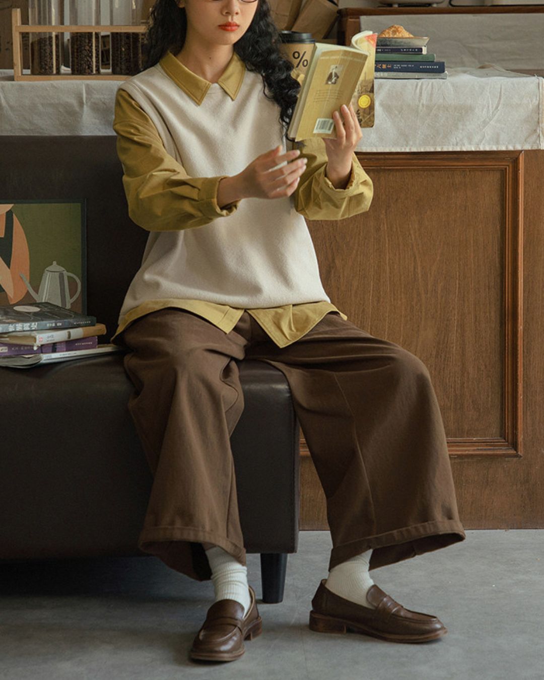 Crew Neck Cotton Knit Vest　VT024