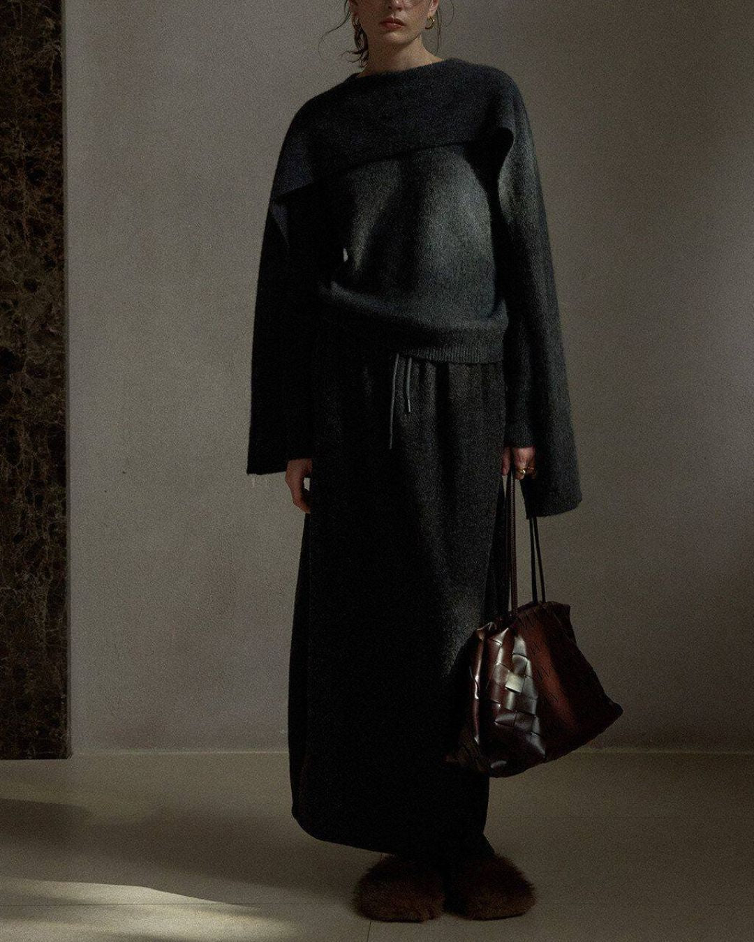 Cocoon Knit Long Skirt　SK017