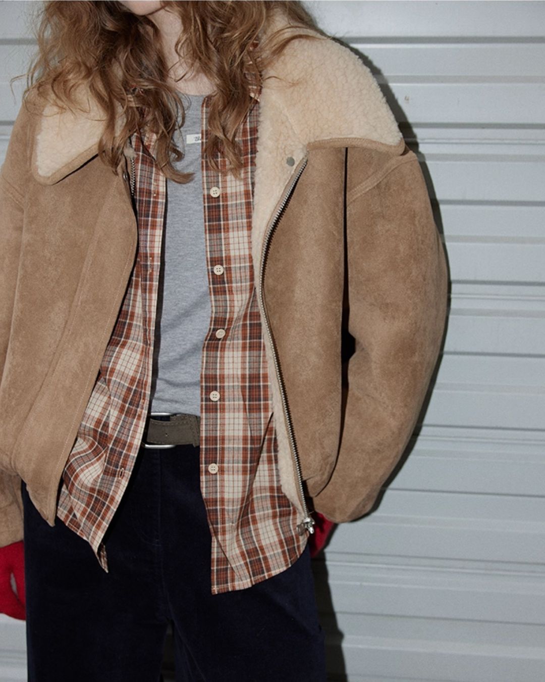 Reversible Boa Big Collar Jacket　JK055