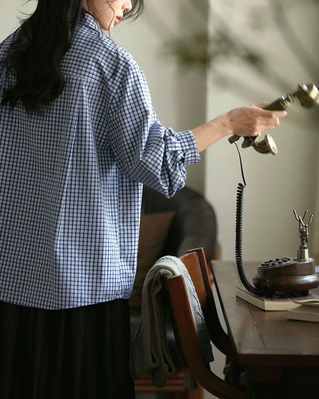 Classic Blue Check Shirt　LS058