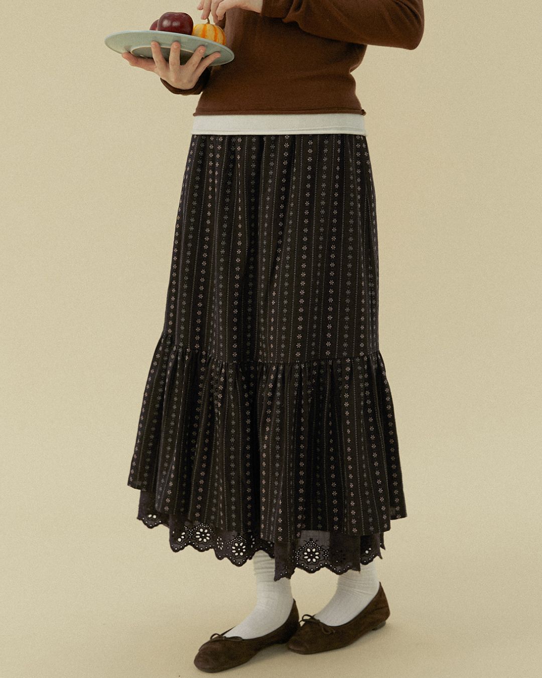 Floral Striped Mermaid Skirt　SK014