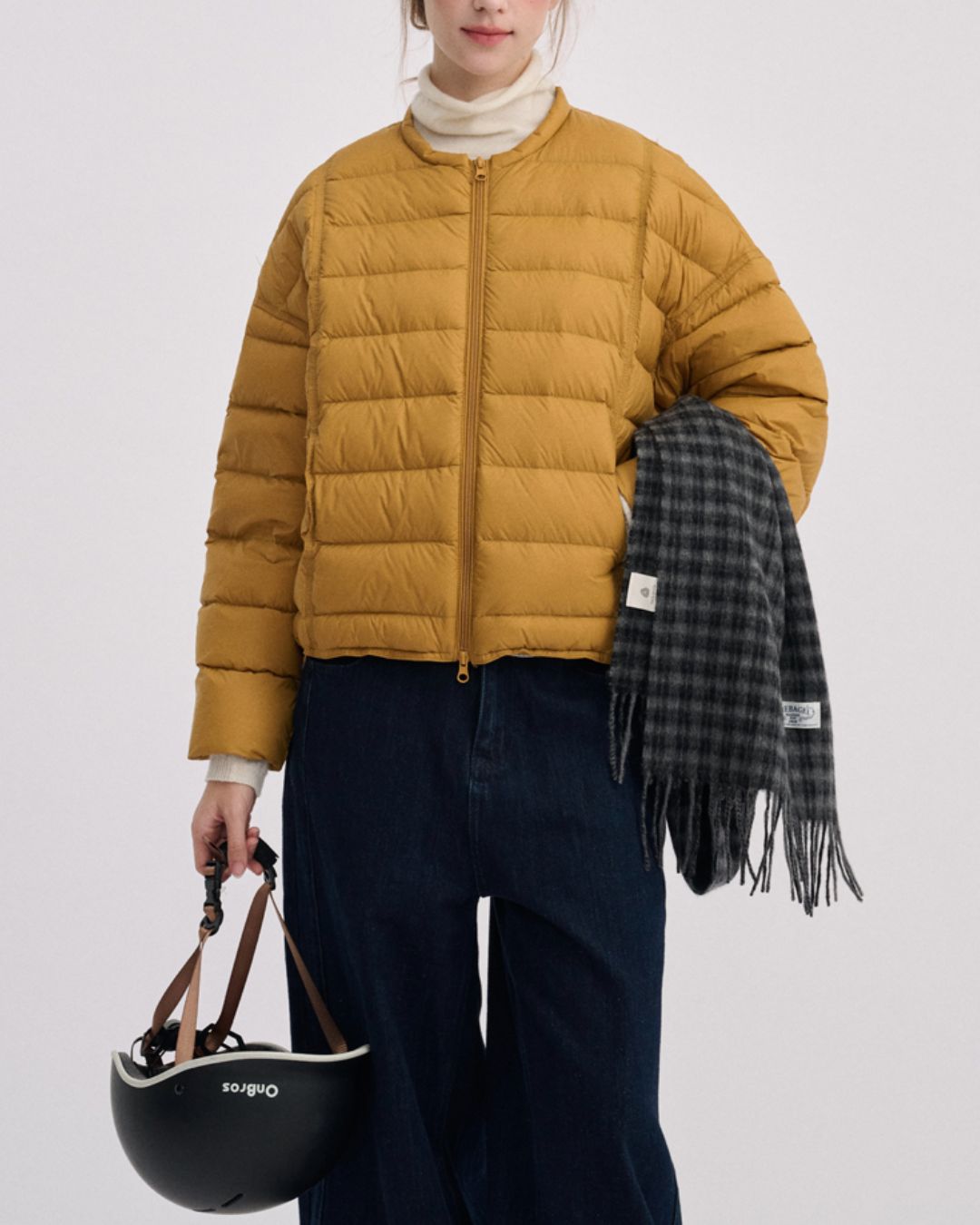 No-collar Drop Shoulder Down Jacket　JK068