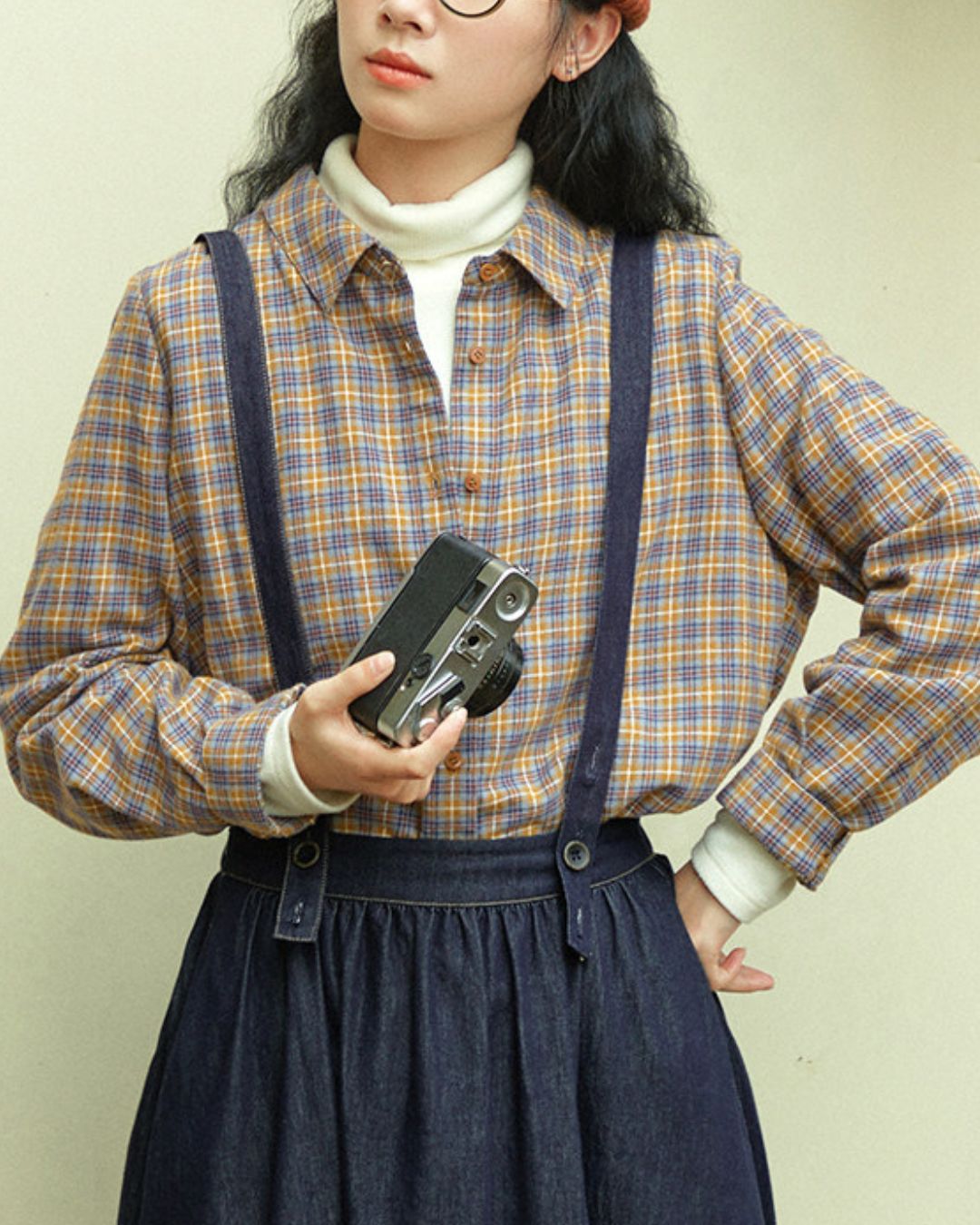 Check Retro Shirt　LS059