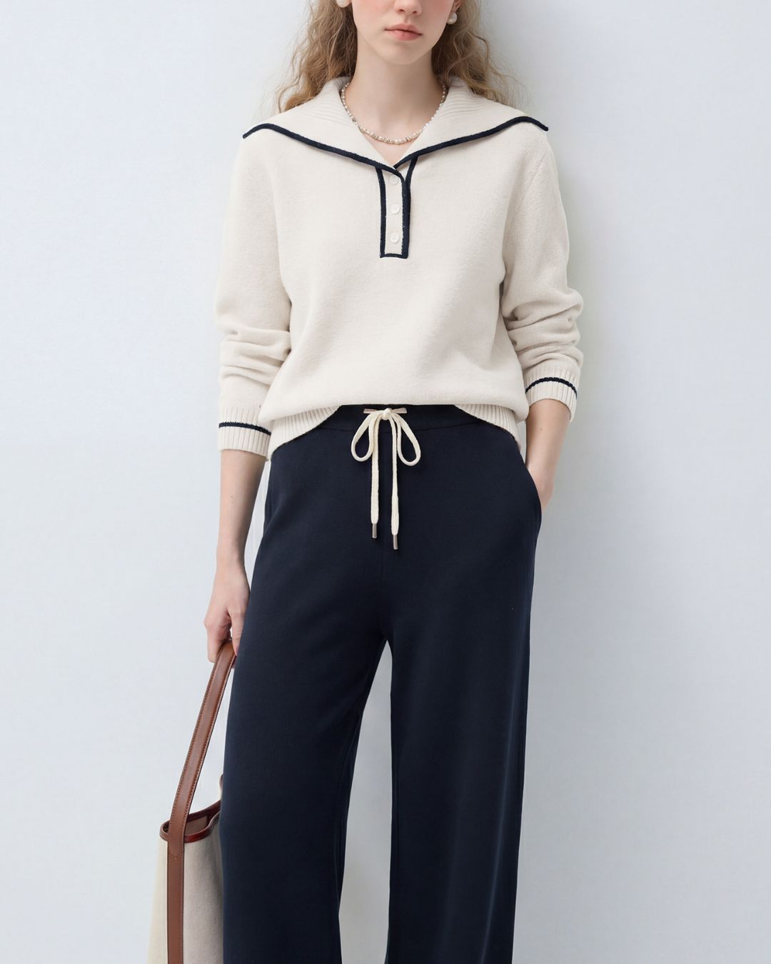 Contrast Color Boucle Knit　KN101