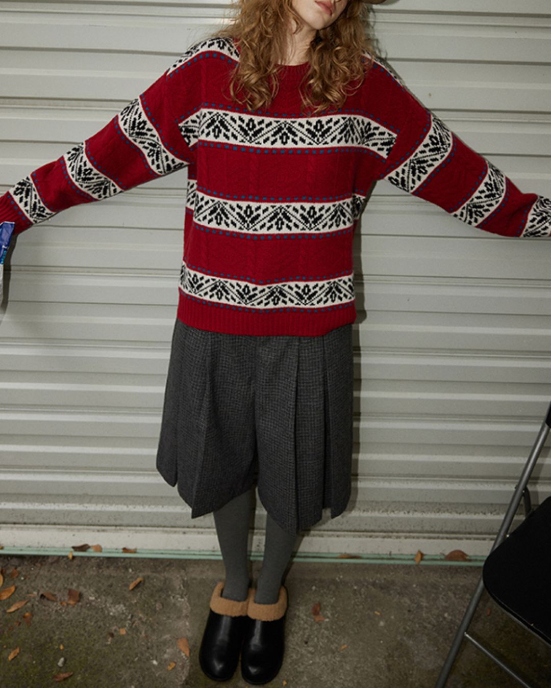 Check Pleated Culottes　PT016