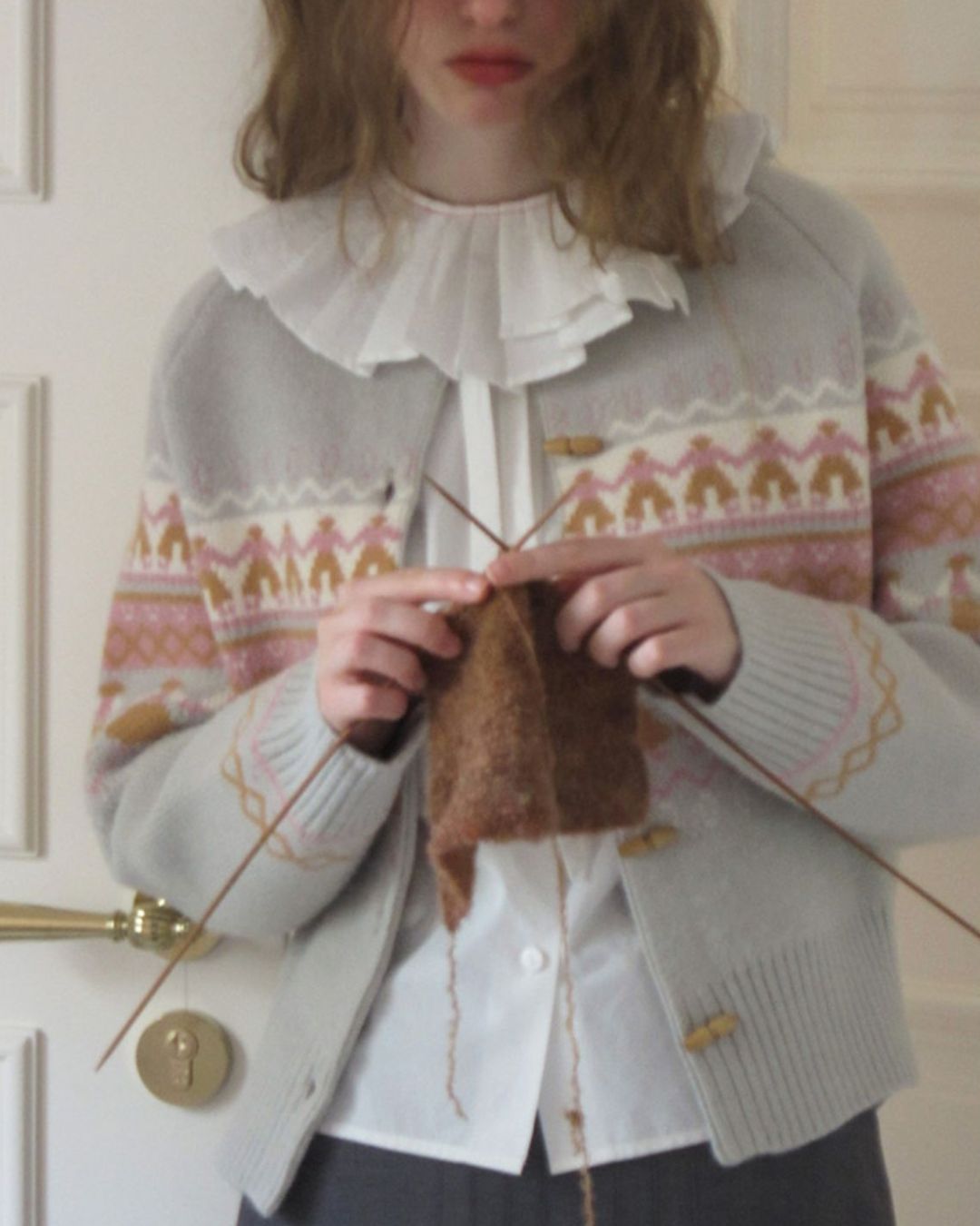 Fair Isle Retro Knit Cardigan　KN039