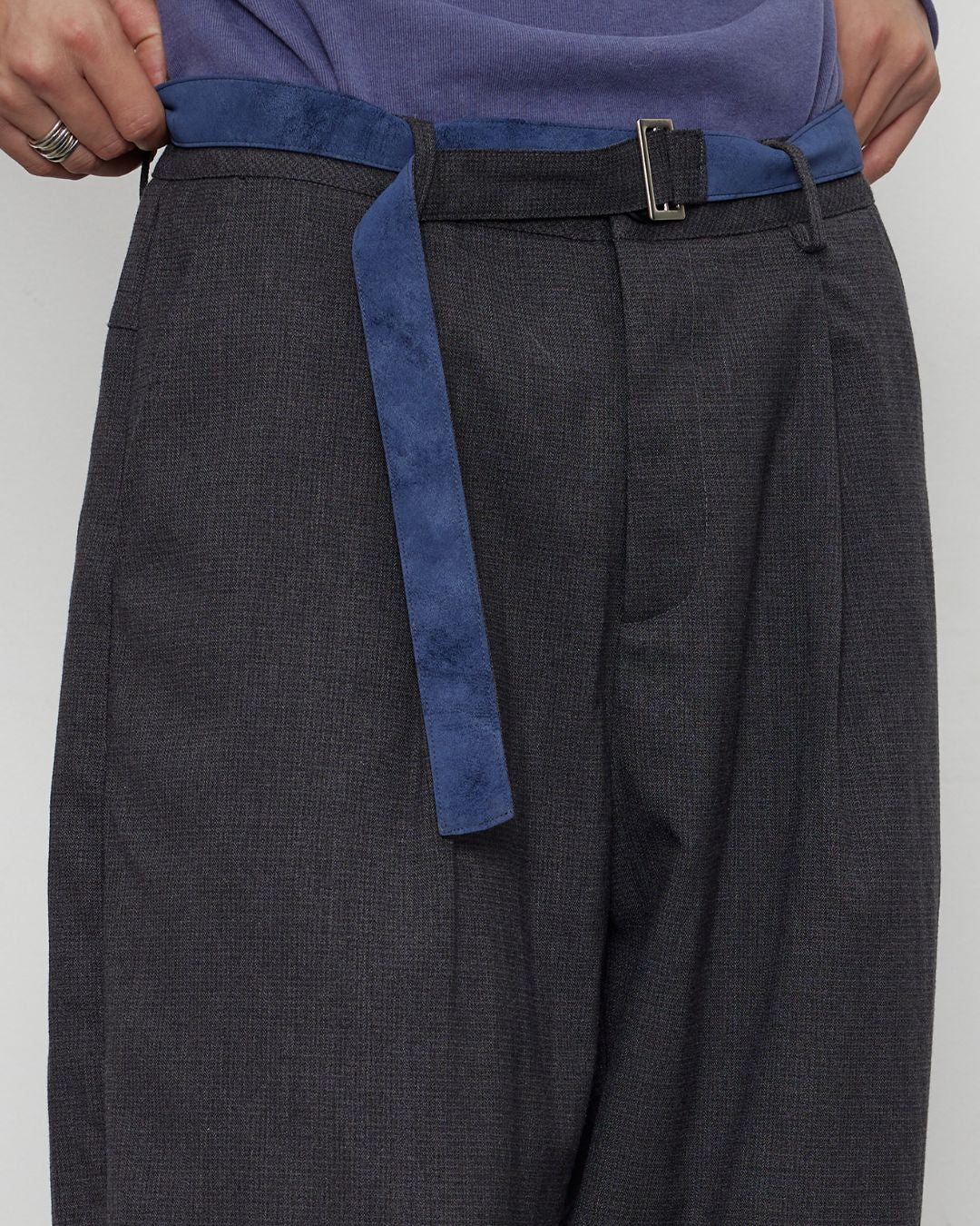 Houndstooth Draped Wide Pants　PT020