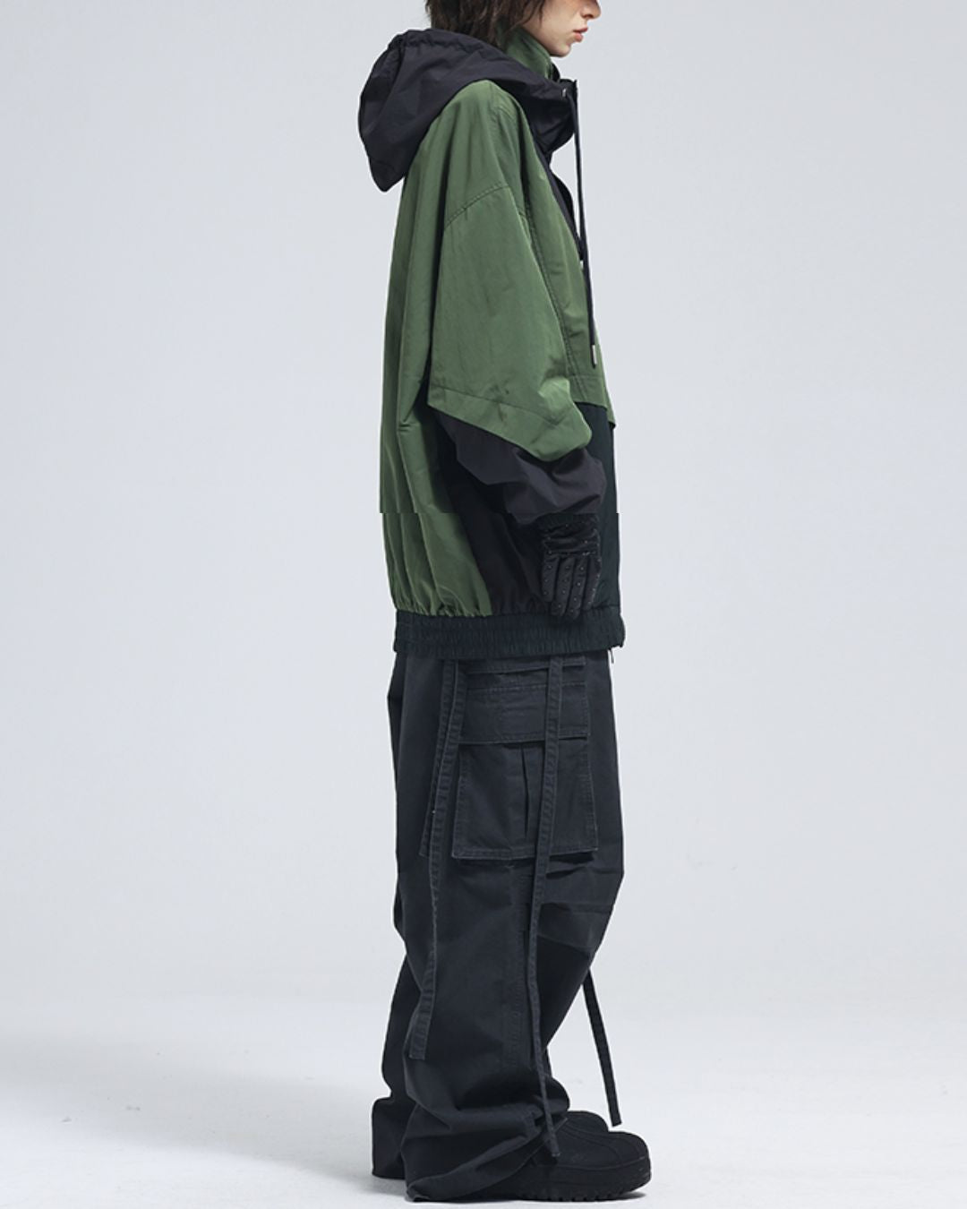 Oversized Colorblock Nylon Jacket　JK072