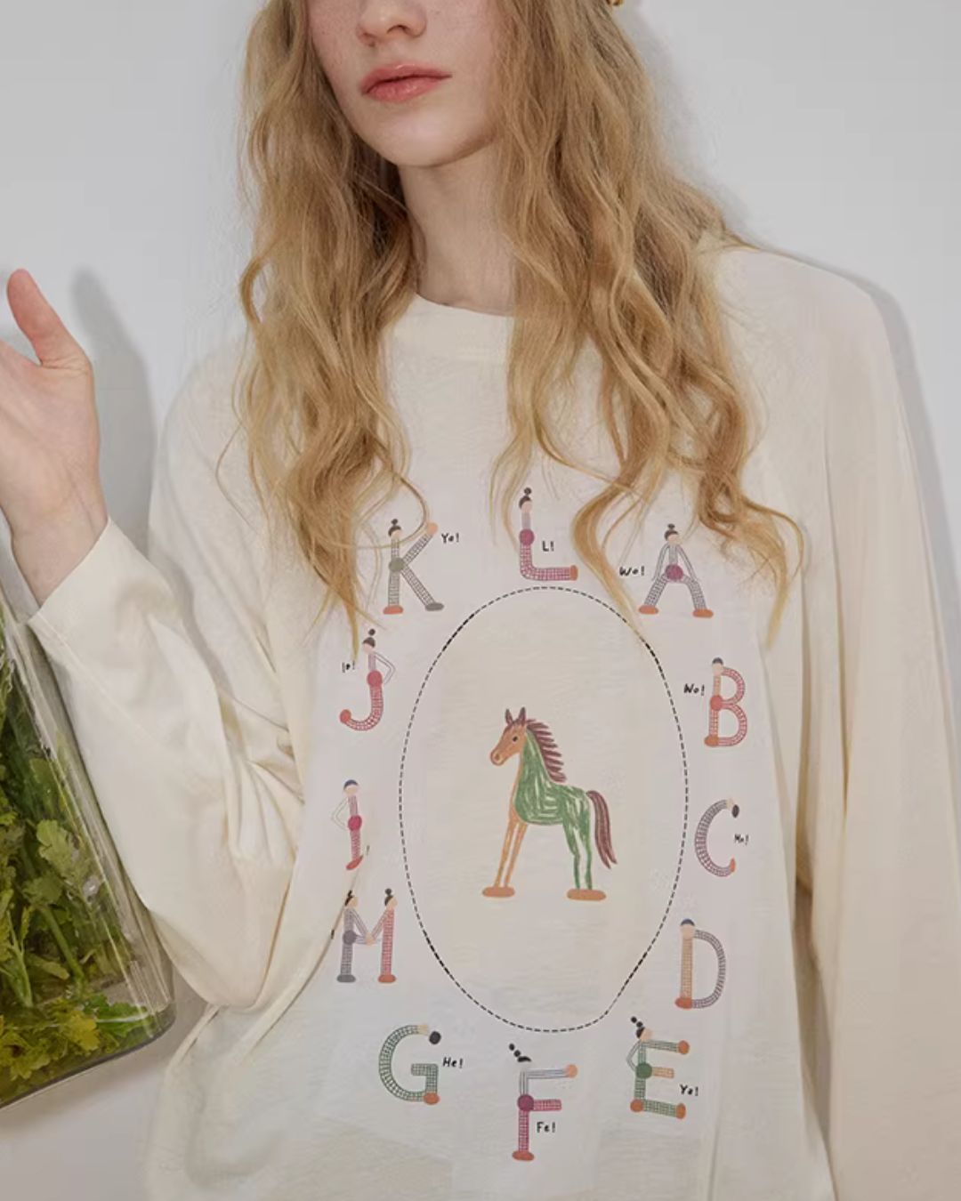 Pony Playful Print T-shirt　LT030