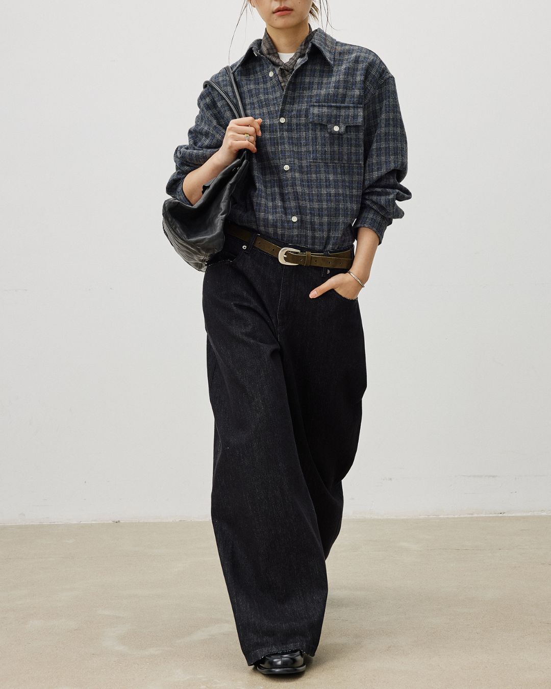 Flap Pocket Checked Flannel Shirt　LS036