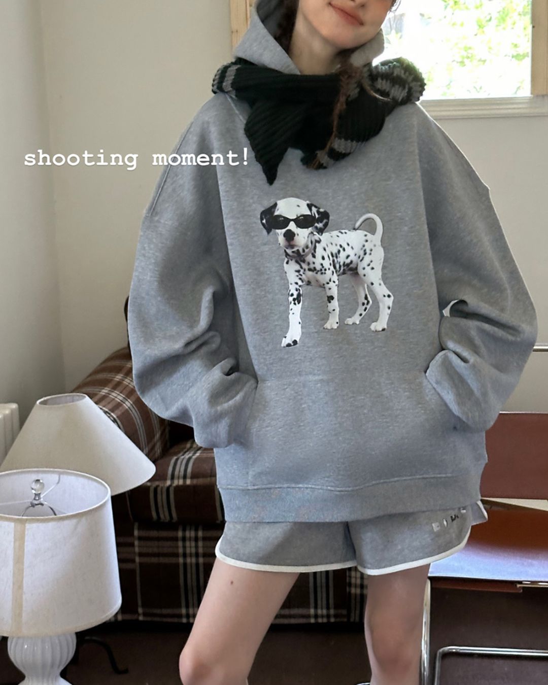 Dalmatian Print Oversized Hoodie　HD002
