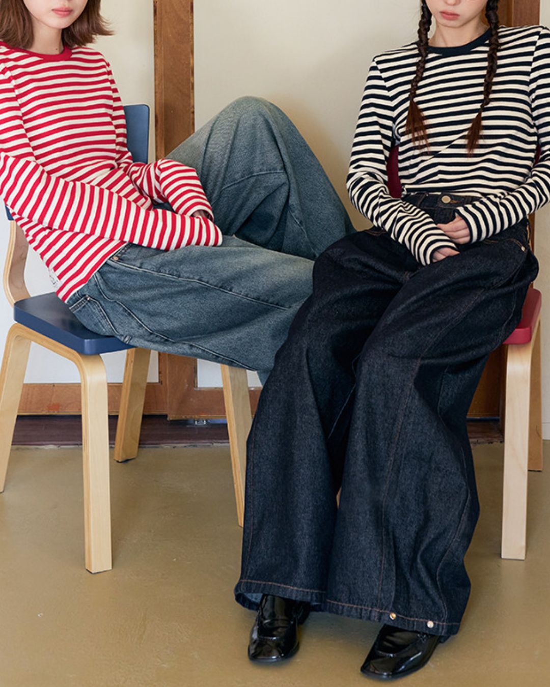 Wide-leg Twist Denim Pants　DP013