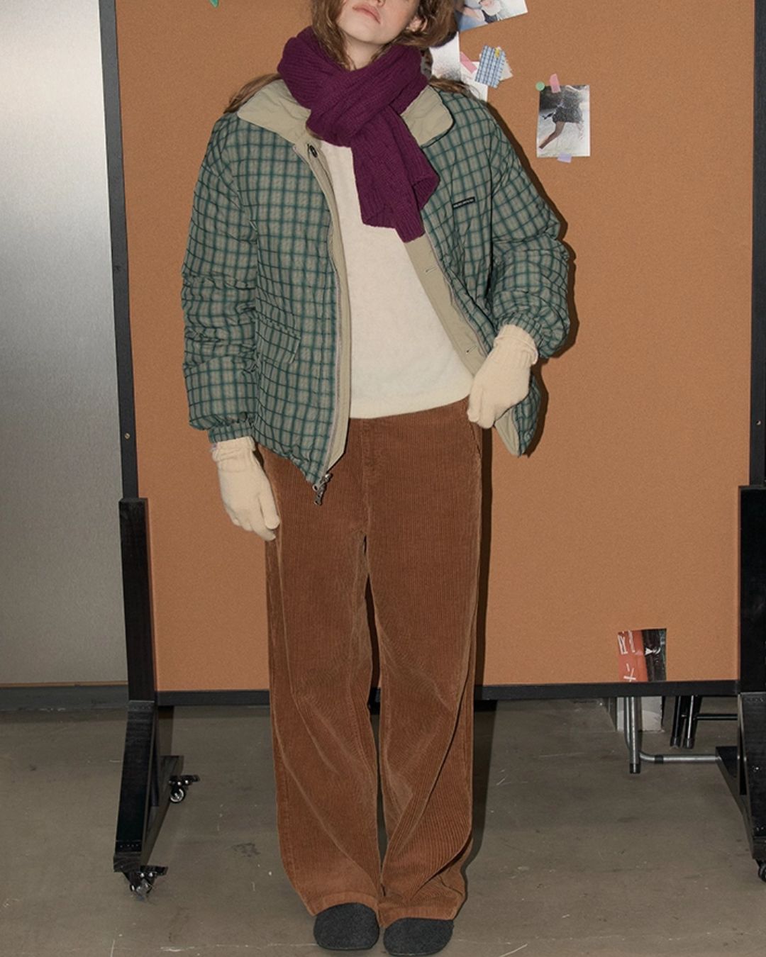 Check Reversible Down Jacket　JK047