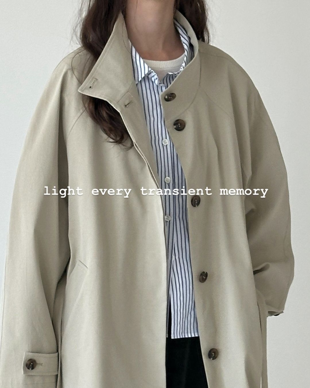 Stand Collar A-line Coat　CT002