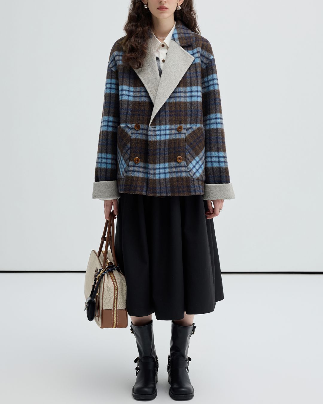 Reversible Check Short Coat　CT011