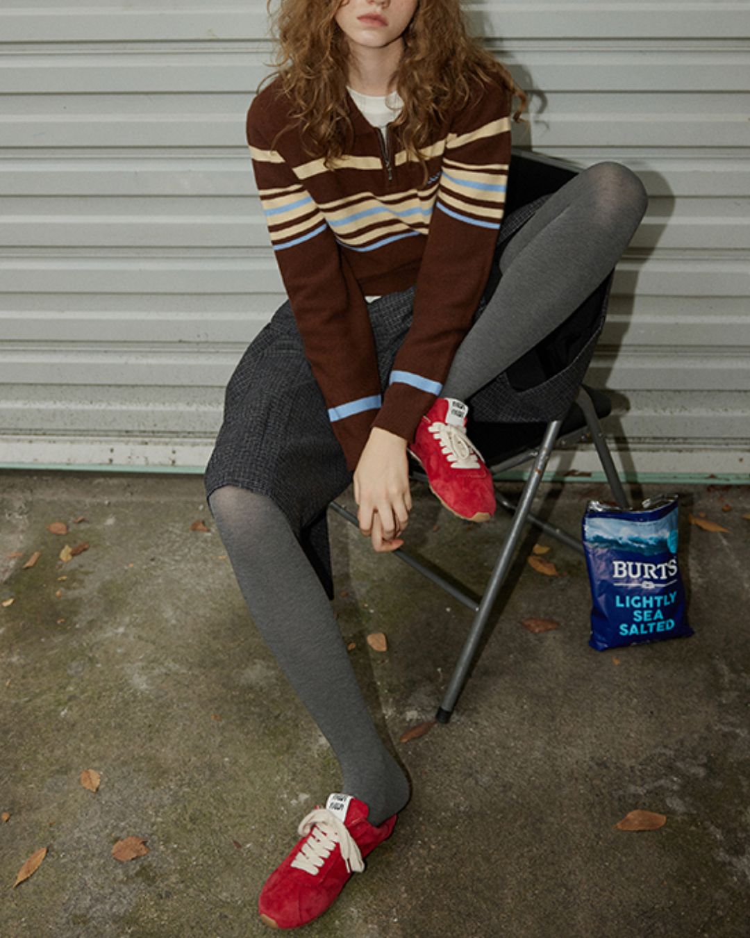 Multi-border Half-zip Polo Collar Knit　KN052