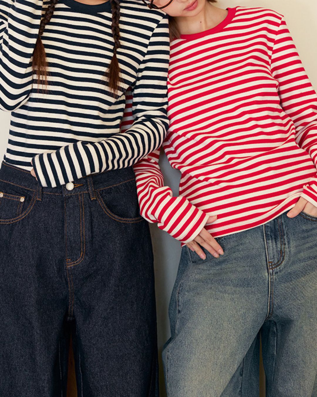 Border Thick Long Sleeve T-Shirt　LT020