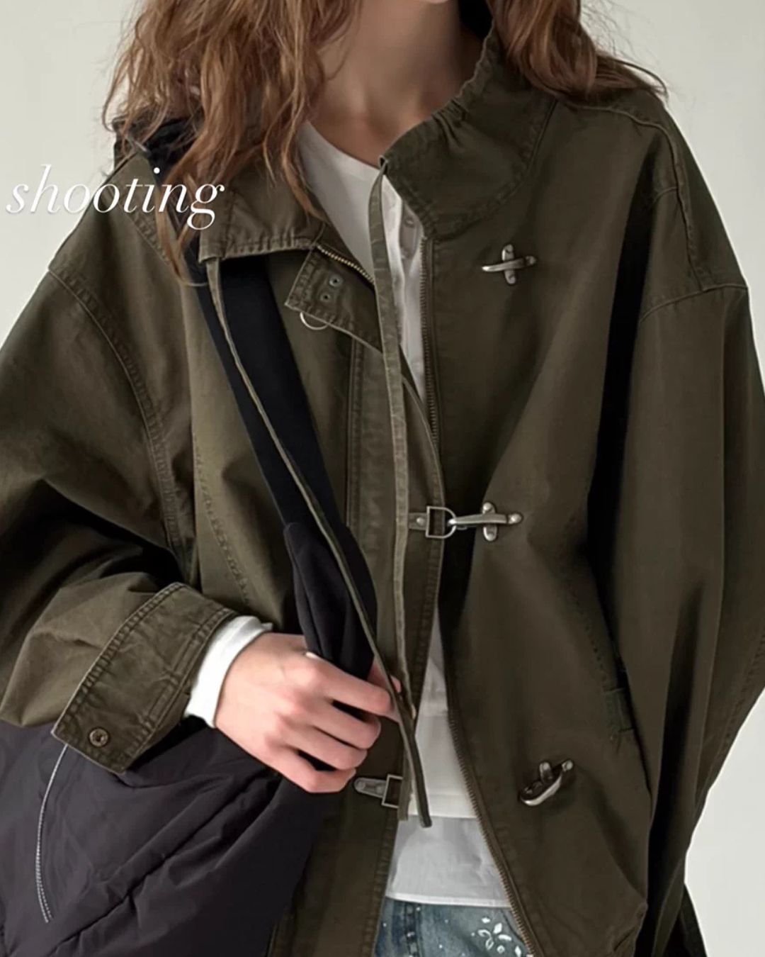 Vintage Metal Button Denim Jacket & Gathered Shorts　JK090