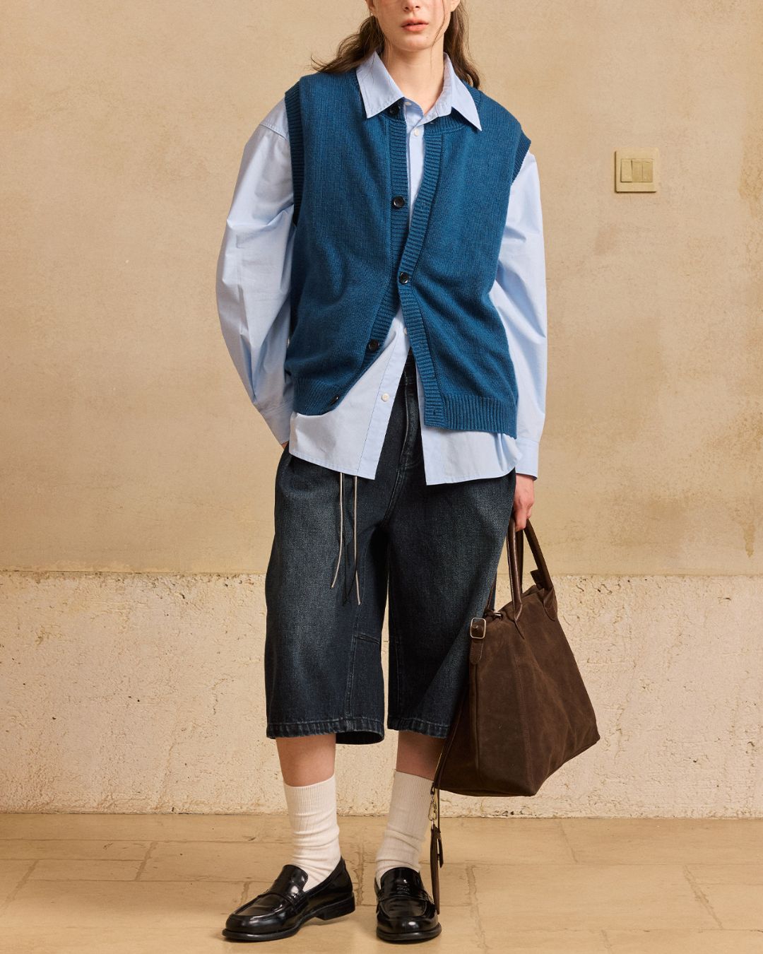 Basic Knit Cardigan Vest　VT018