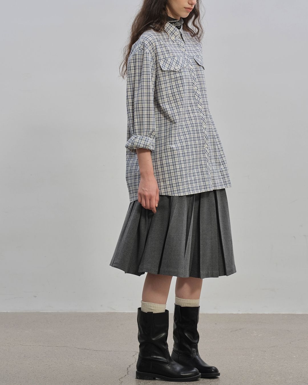 Retro Check Loose Shirt　LS024