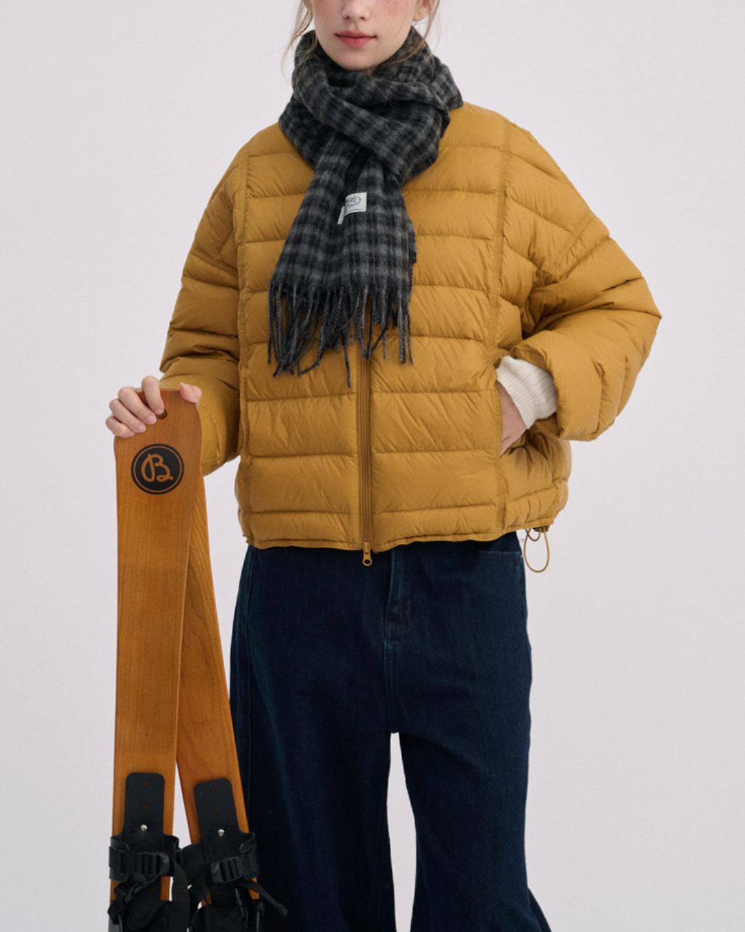 No-collar Drop Shoulder Down Jacket　JK068