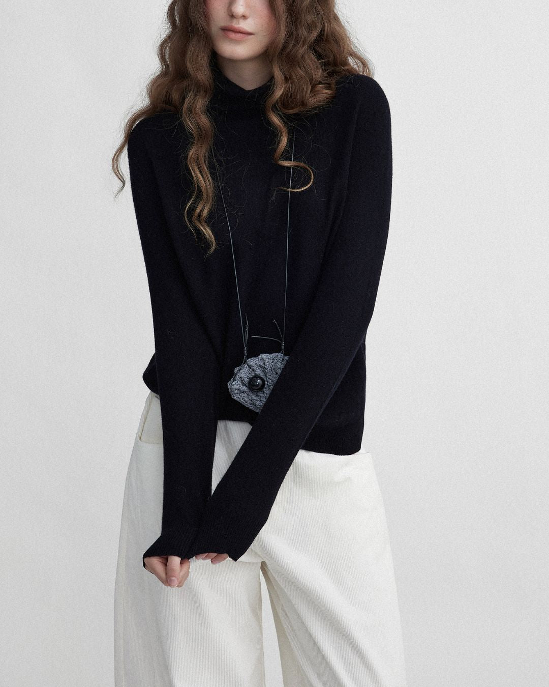 Cashmere Blend High Neck Knit　KN026