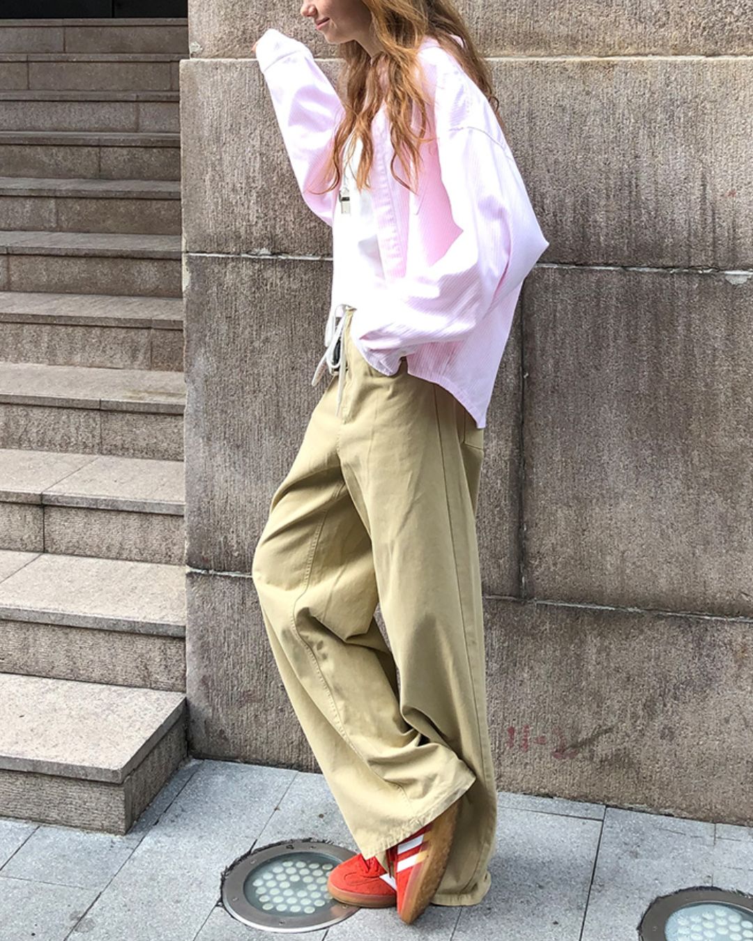 Striped Cropped Shirt　LS008