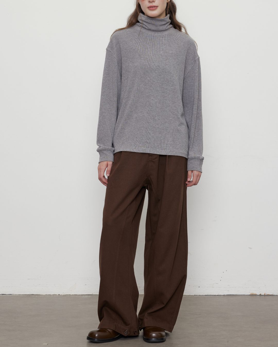 Curve Wide Adjustable Button Pants　PT021