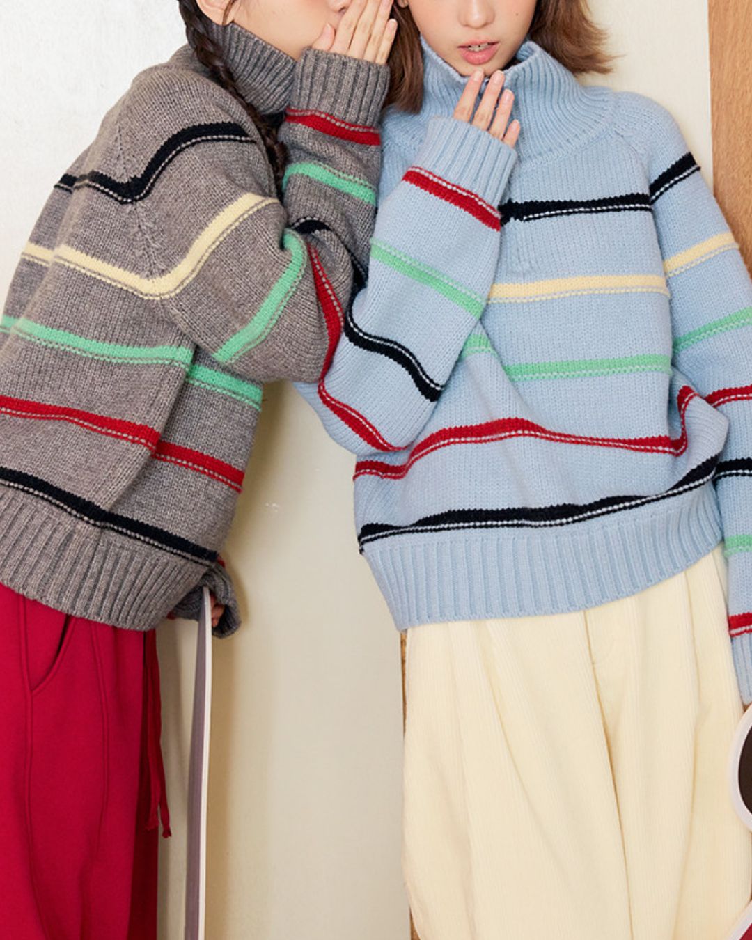 Multi-border Half-zip Knit　KN091