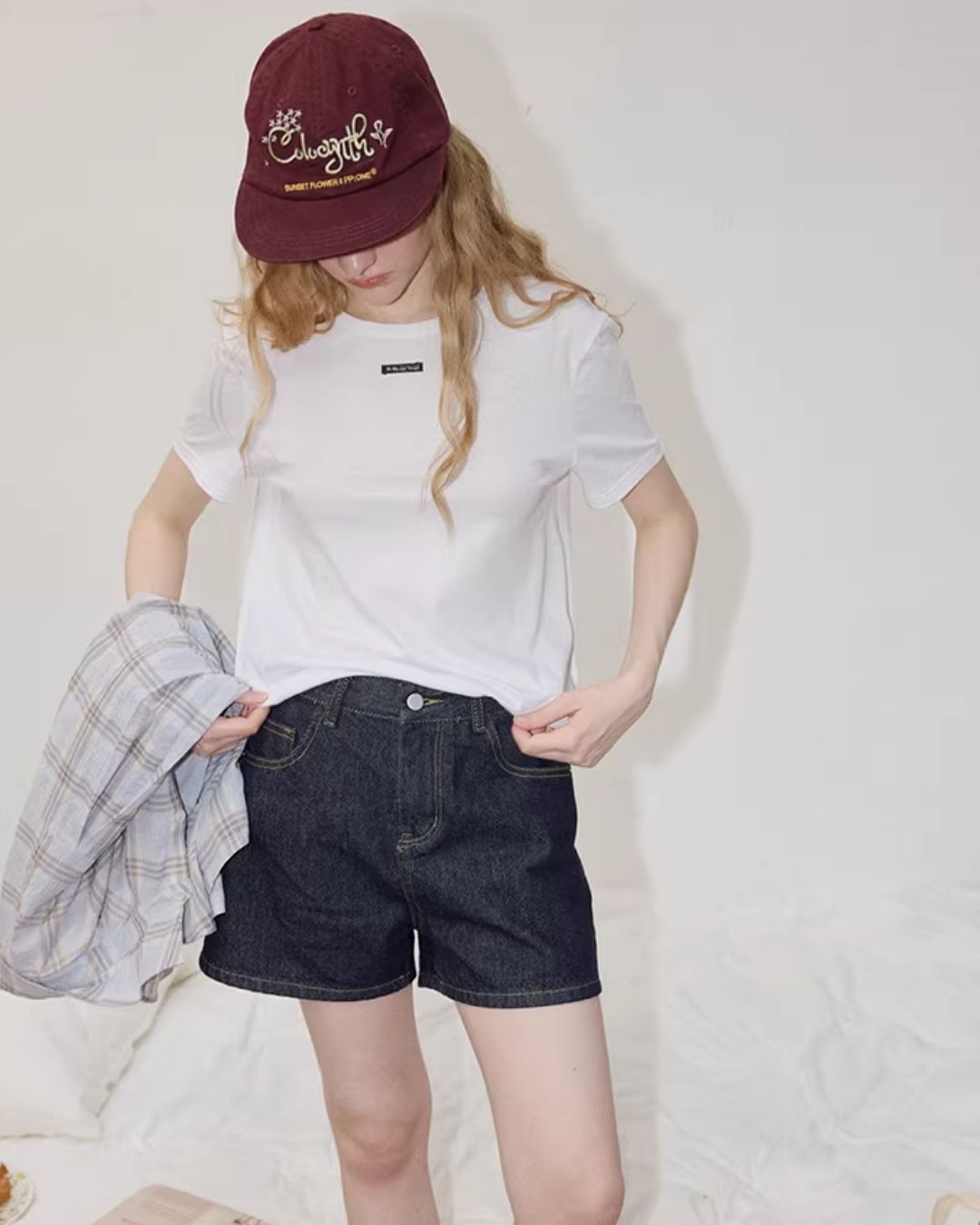 One-point Label Basic T-shirt　ST007