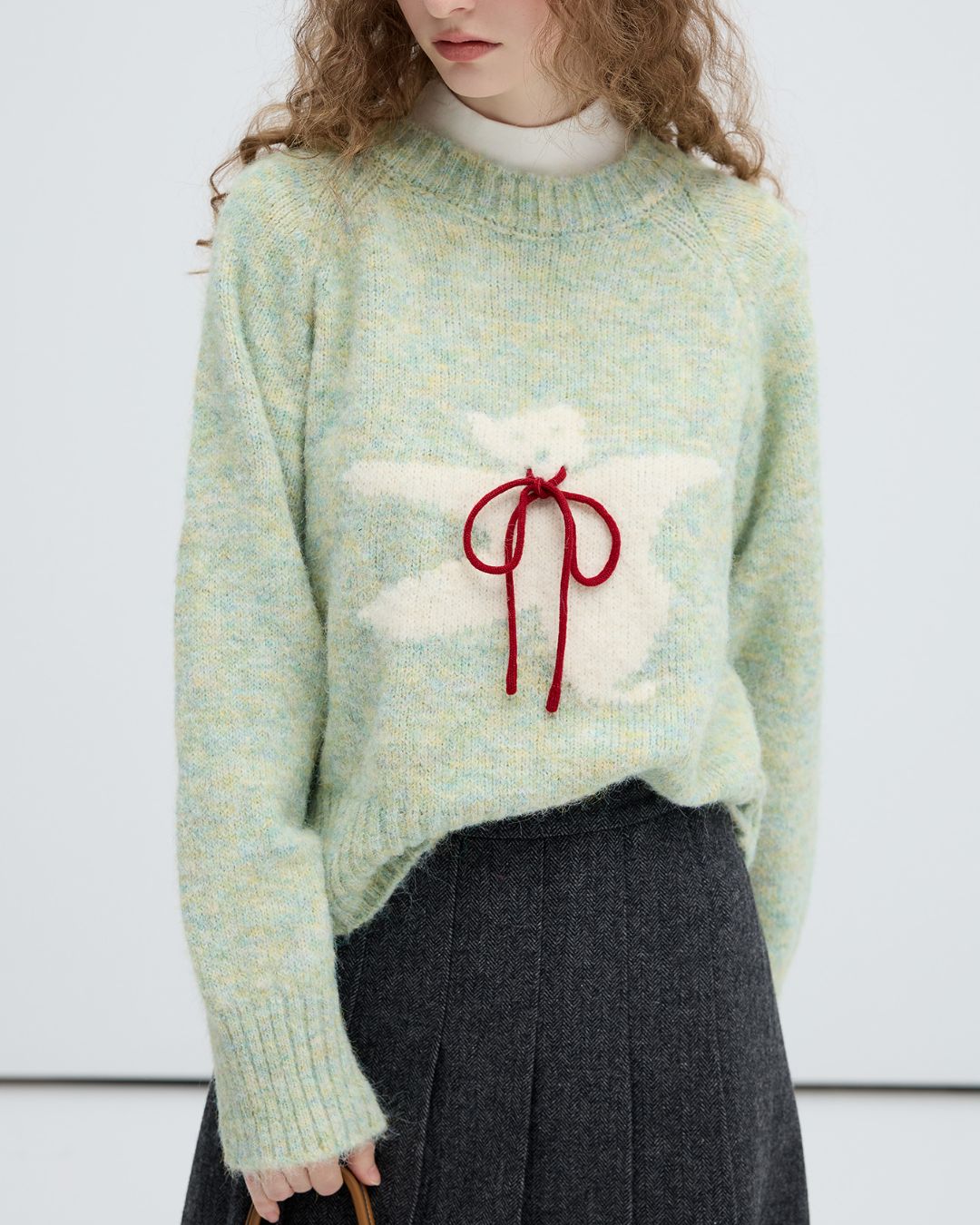 Bow Tie Bear Wool Sweater　KN040