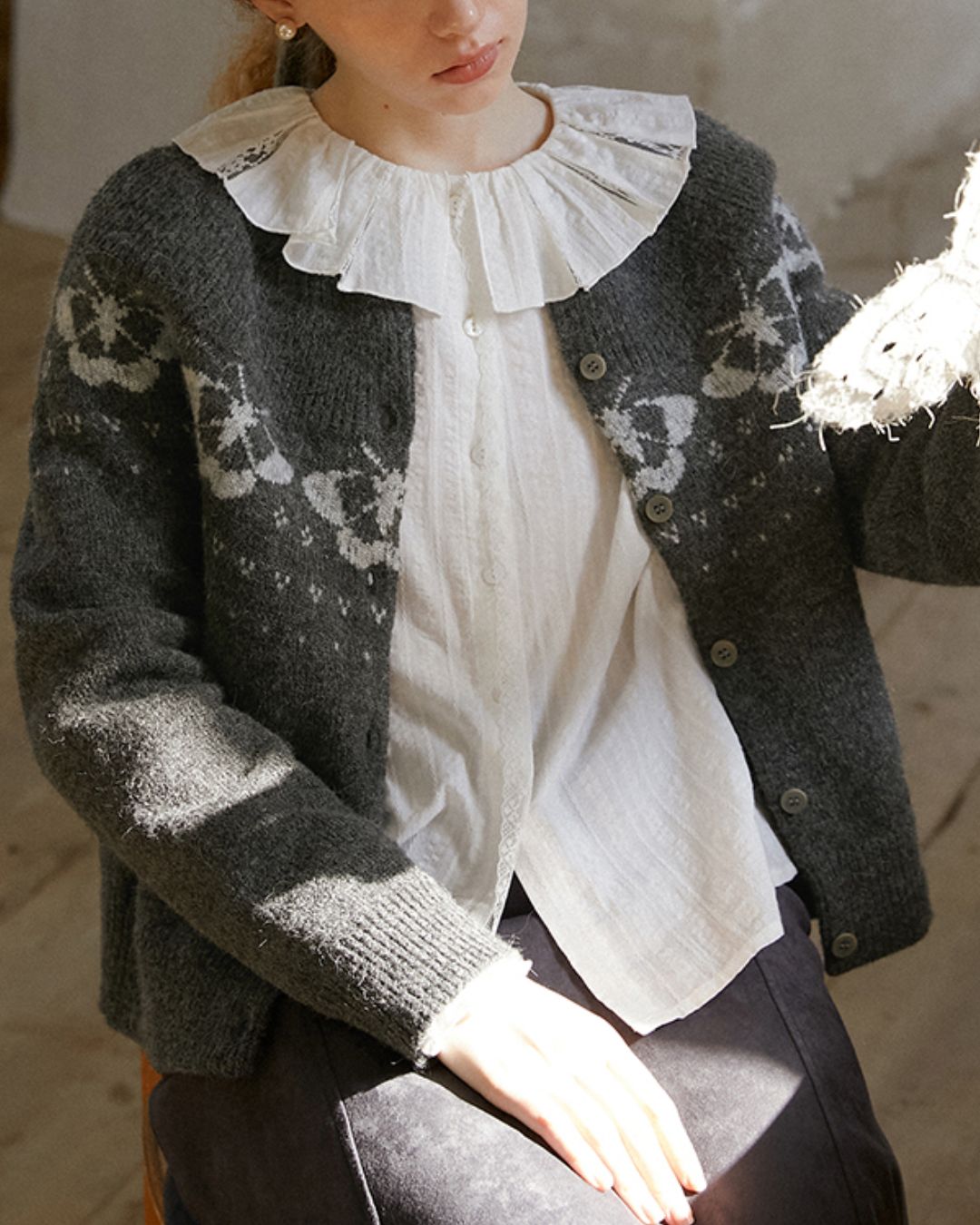 Butterfly Nordic Knit Cardigan　KN079