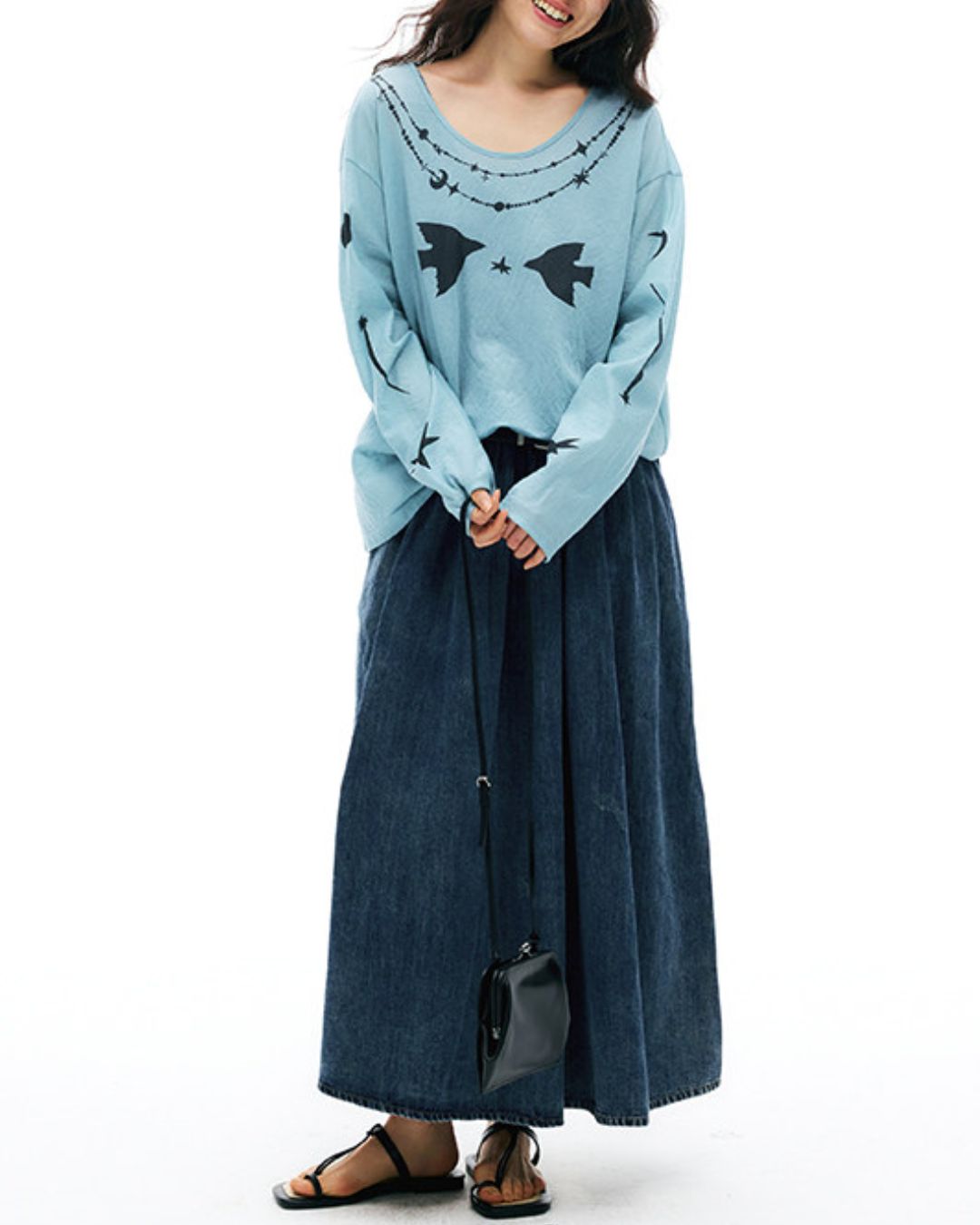 Relaxed Fit Sheer Print T-shirt　LT025