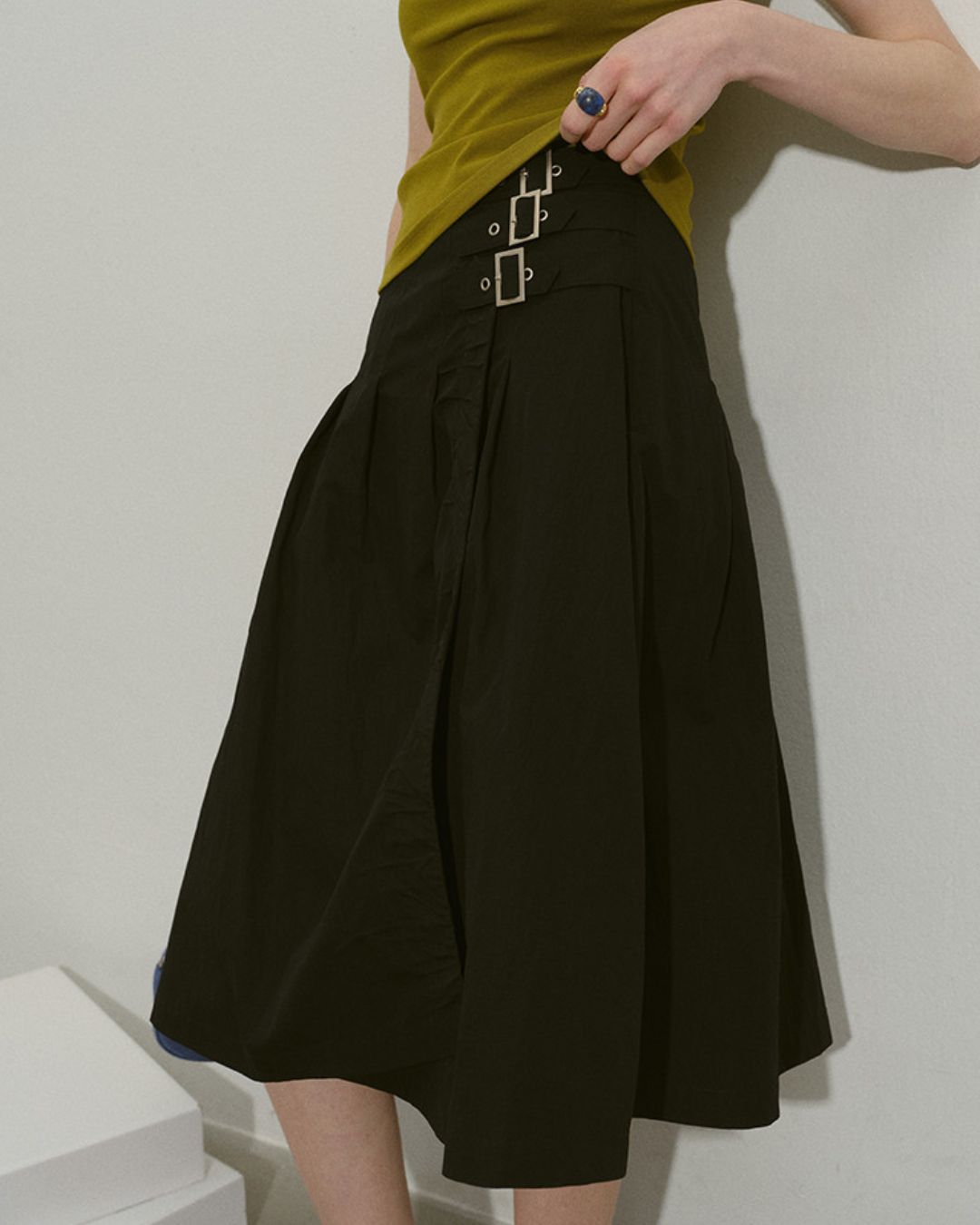 A-line Knee-length Wrap Skirt　SK022