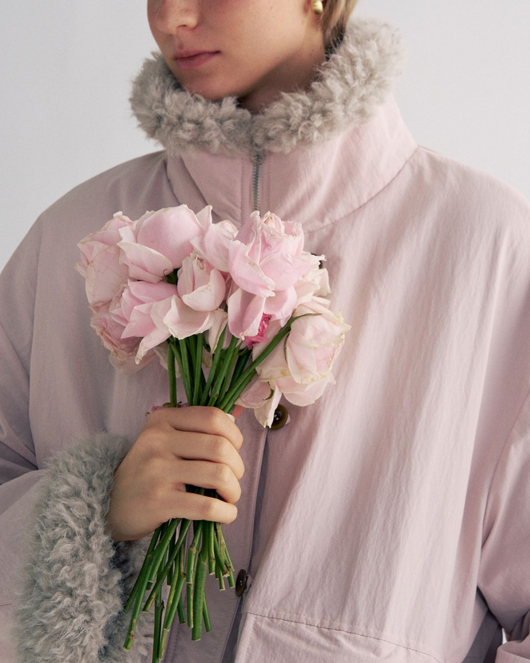 Stand-up Boa Collar Padded Jacket　JK077