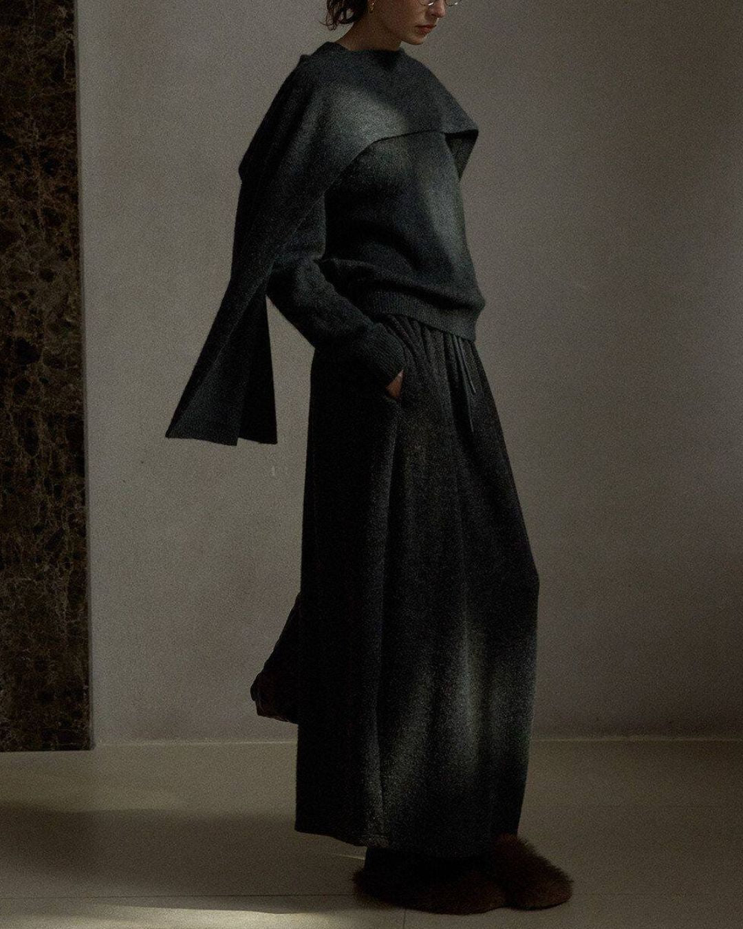 Cocoon Knit Long Skirt　SK017