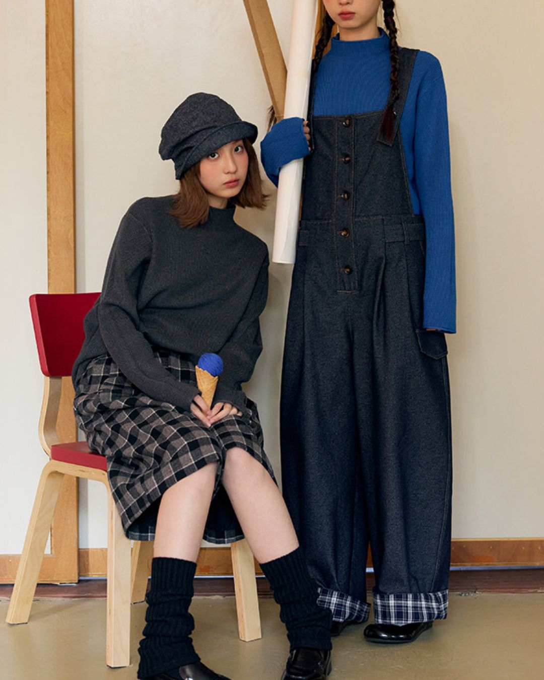 Basic Rib Mock Neck Knit　KN090