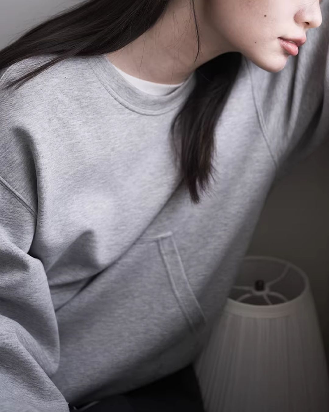 Back Embroidered Drawstring Hem Sweat　SW015