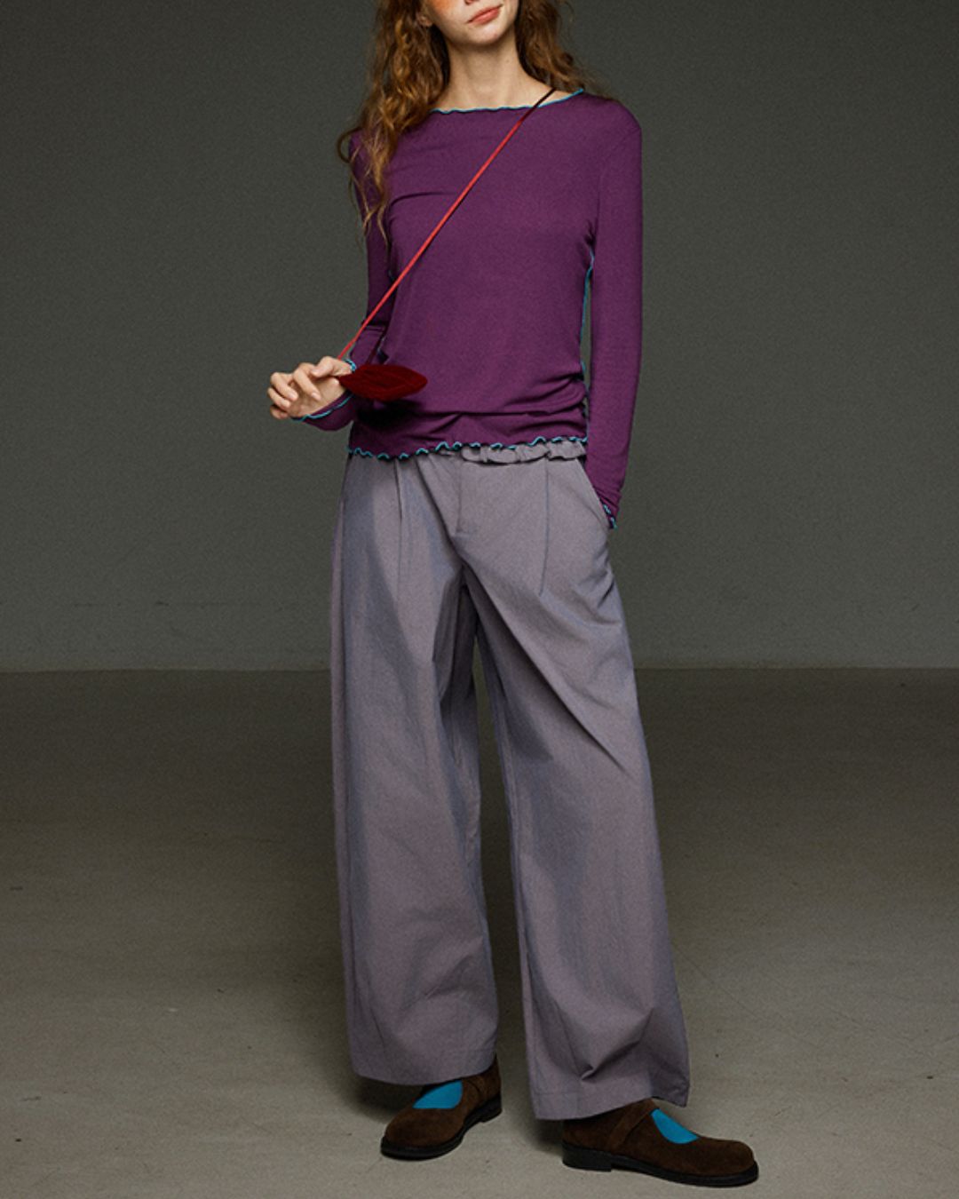 Color Stitch Mellow Frill T-shirt　LT013