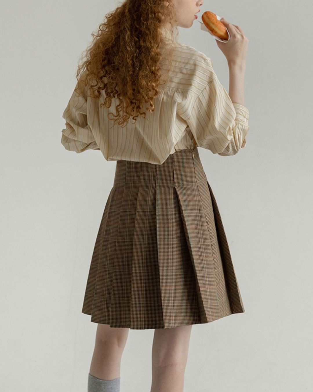 Back Half Button Collar Shirt　LS032