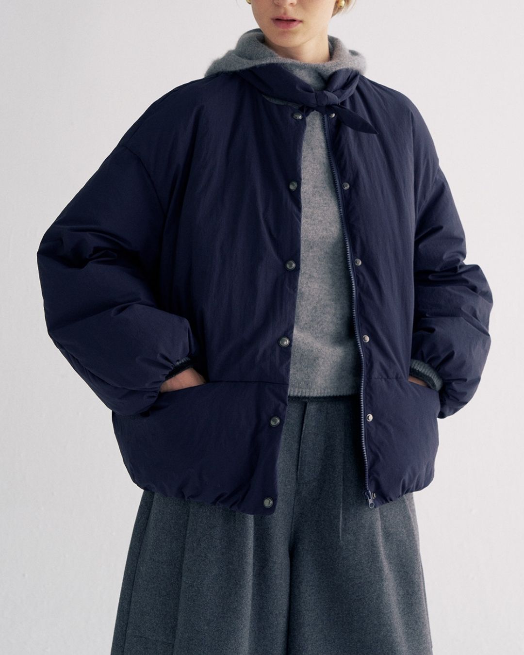 Detachable Scarf Puffer Down Jacket　JK080