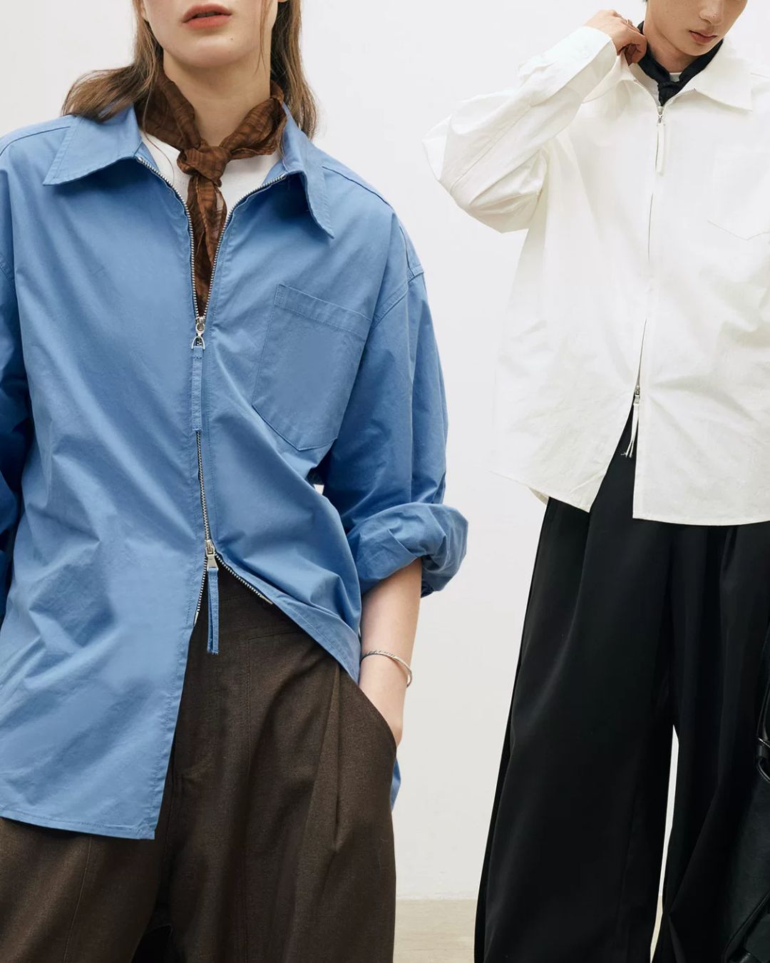 Double Zip Light Shirt Jacket　JK089