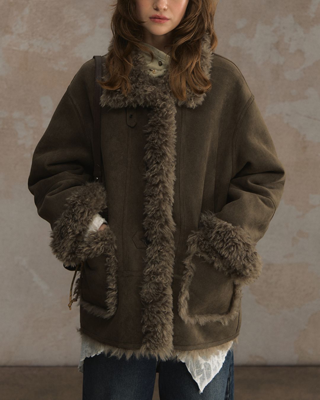 Reversible Mouton Fur Coat　CT025
