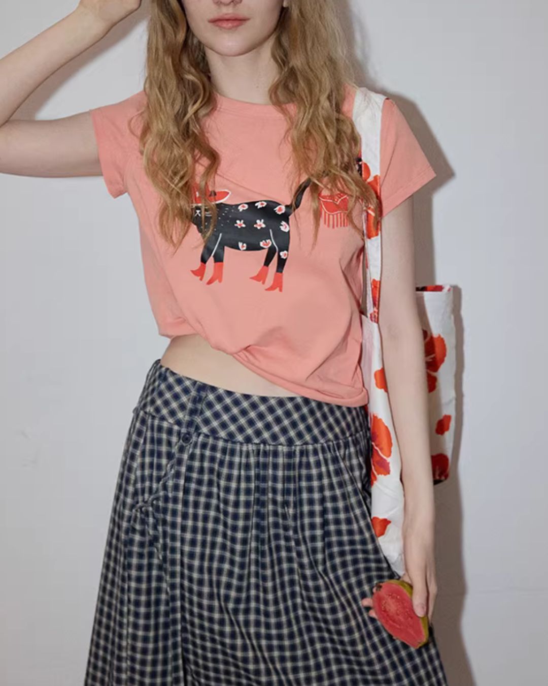 Checked String Midi Skirt　SK023