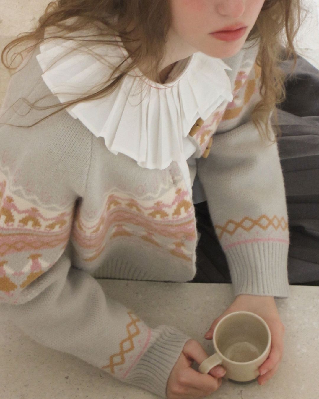 Fair Isle Retro Knit Cardigan　KN039